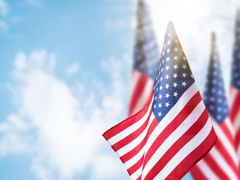 Kaufman County Veterans Memorial Park - American flag displayed in honor of veterans at a memorial park
